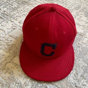 Cleveland Indians 7 1/2 New Era ALT 59FIFTY Fitted Hat-Red old school retro